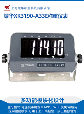 耀华A33E称重仪表485通讯USB通讯3路继电器畜牧称上下限报警3色灯