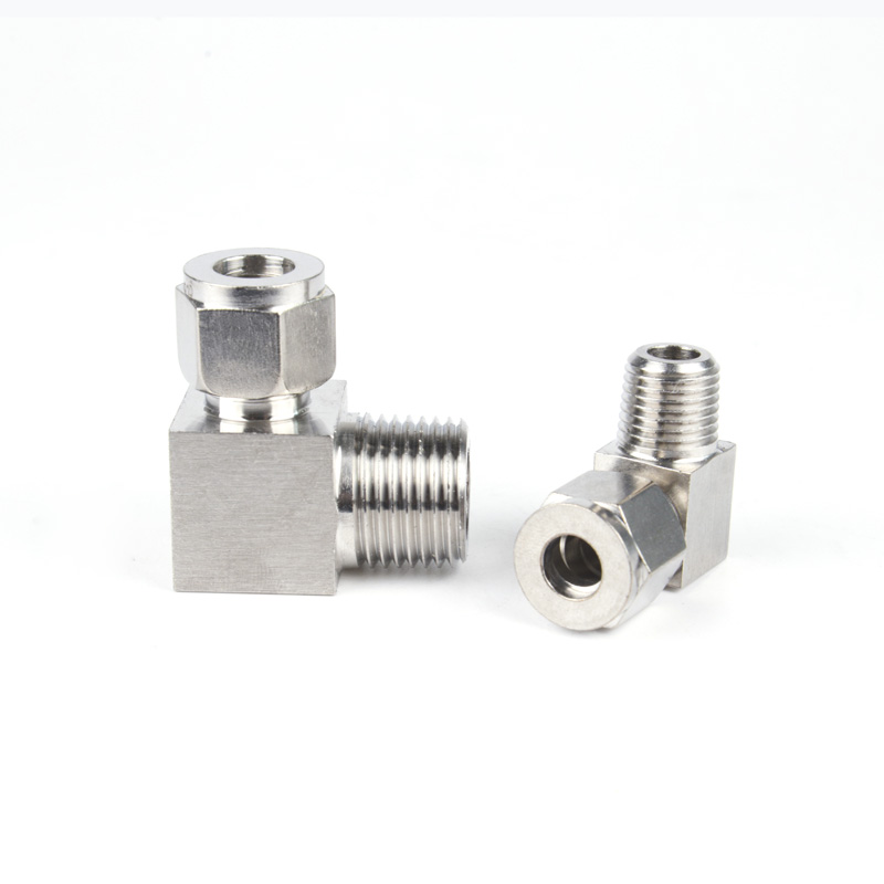 不锈钢双卡套式直角终端