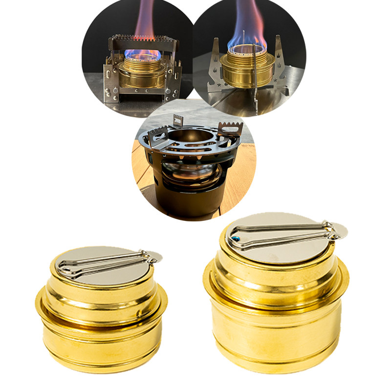 户外酒精炉黄铜炉野外炉具便携式德式炉野餐炉头露营汽化野炊野营