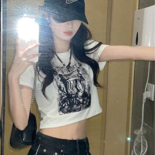 Crop Top Women Black Casual Basic T Shirt Off Shoulder Cami