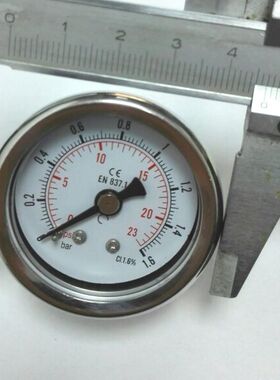 轴向压力表 0～1.6bar 23psi 后壳直径41mm 前外圈47mm y-47 ZG1/