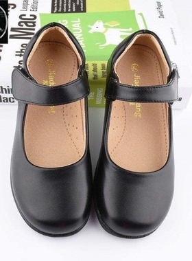 Girls little black shoes single shoes children's school unif