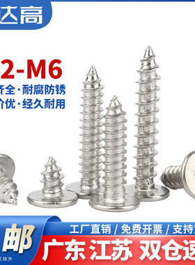 304不锈钢扁平头自攻螺丝CA超薄头十字大头平头自攻钉M2M3M4M5M6