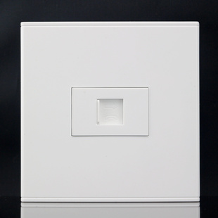 86型电话直通直插面板一位RJ11电话语音信息双通头墙插对接电话插