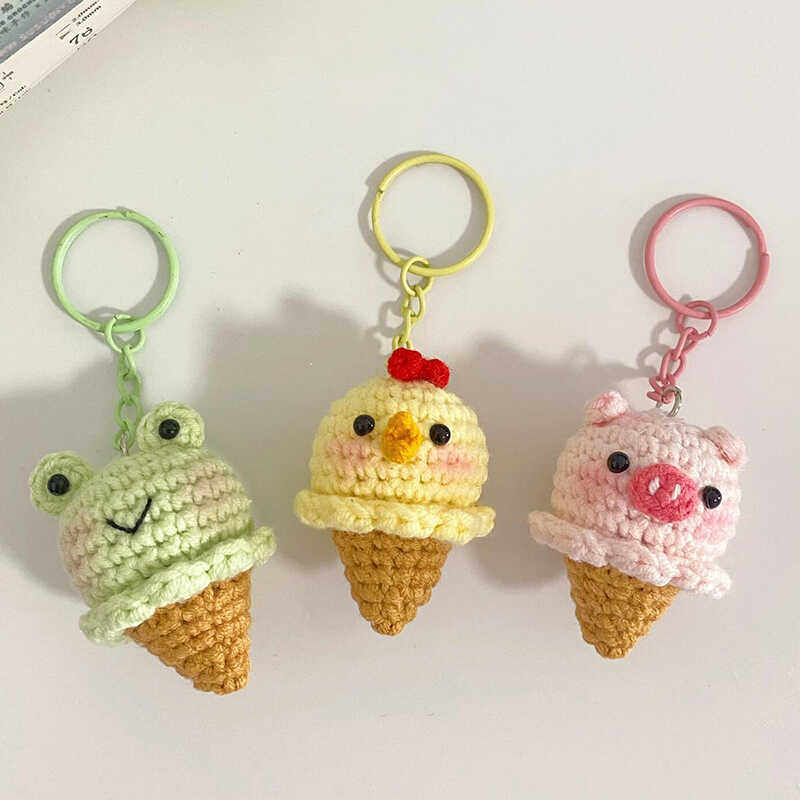 动物毛线卡通冰淇淋牛奶棉diy材料包小青蛙送情侣礼物钥匙扣解闷,服饰配件/皮带/帽子/围巾,DIY编织材料包,淘宝优惠券,粉丝福利购,淘宝优惠卷