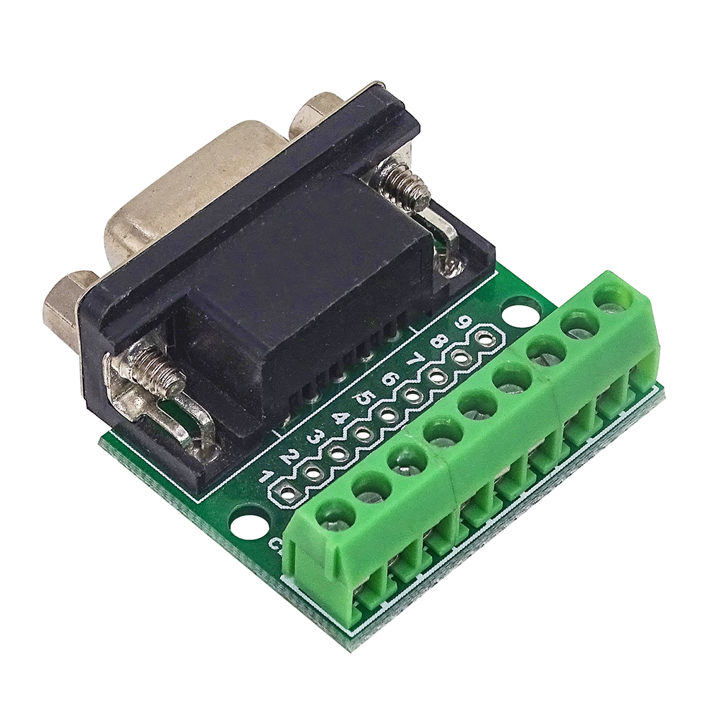 DB9公母头转接螺丝接线端子9针9孔RS232 RS485 转换板