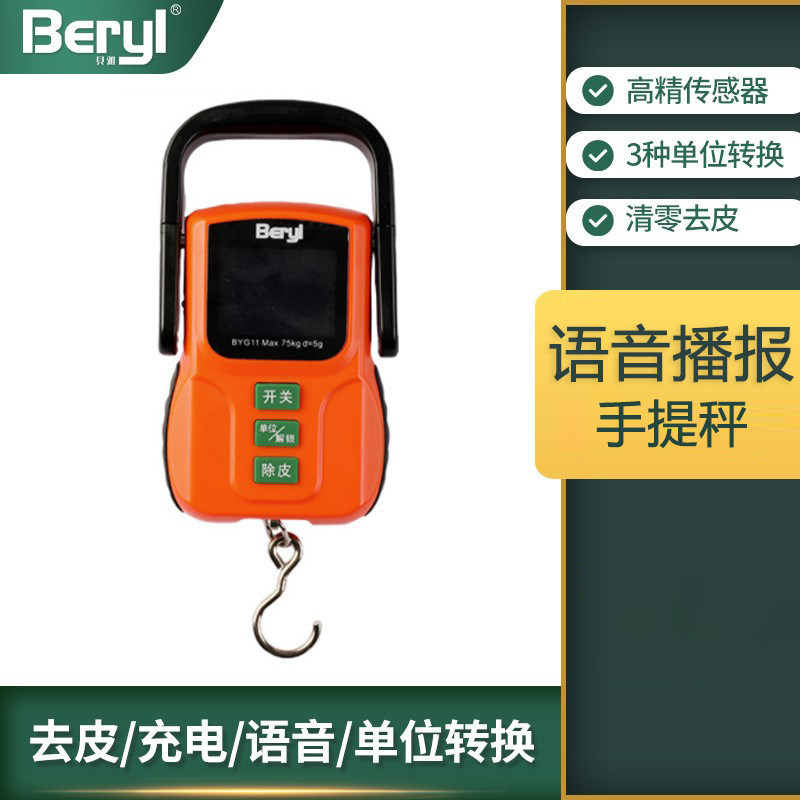 语音播报手提秤电子便捷式行李秤买菜家用多功能弹簧秤迷你手提称