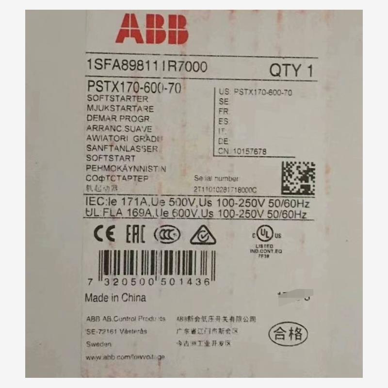 ABB 软启动 PSTX170-600-70 全新 90kw议价
