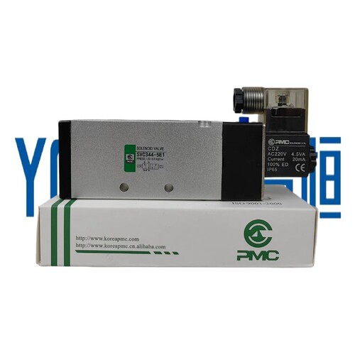 气动韩国PMC电磁阀SVC344-5E1电控制AC220V换向DC24V二位五通5E2