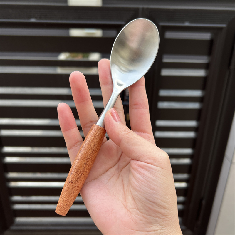 【自留款漂亮】【珍稀黄花梨】木柄 304不锈钢勺子饭勺汤勺调羹