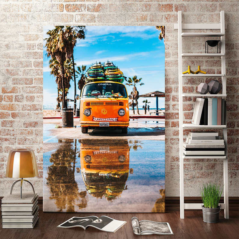 装饰画有框挂画墙壁卧室餐厅风景背景墙巴士热带复古怀旧夏威夷,家居饰品,现代装饰画,淘宝优惠券,粉丝福利购,淘宝优惠卷