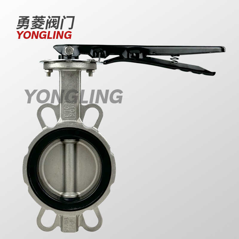 不锈钢手动涡轮柄对夹蝶