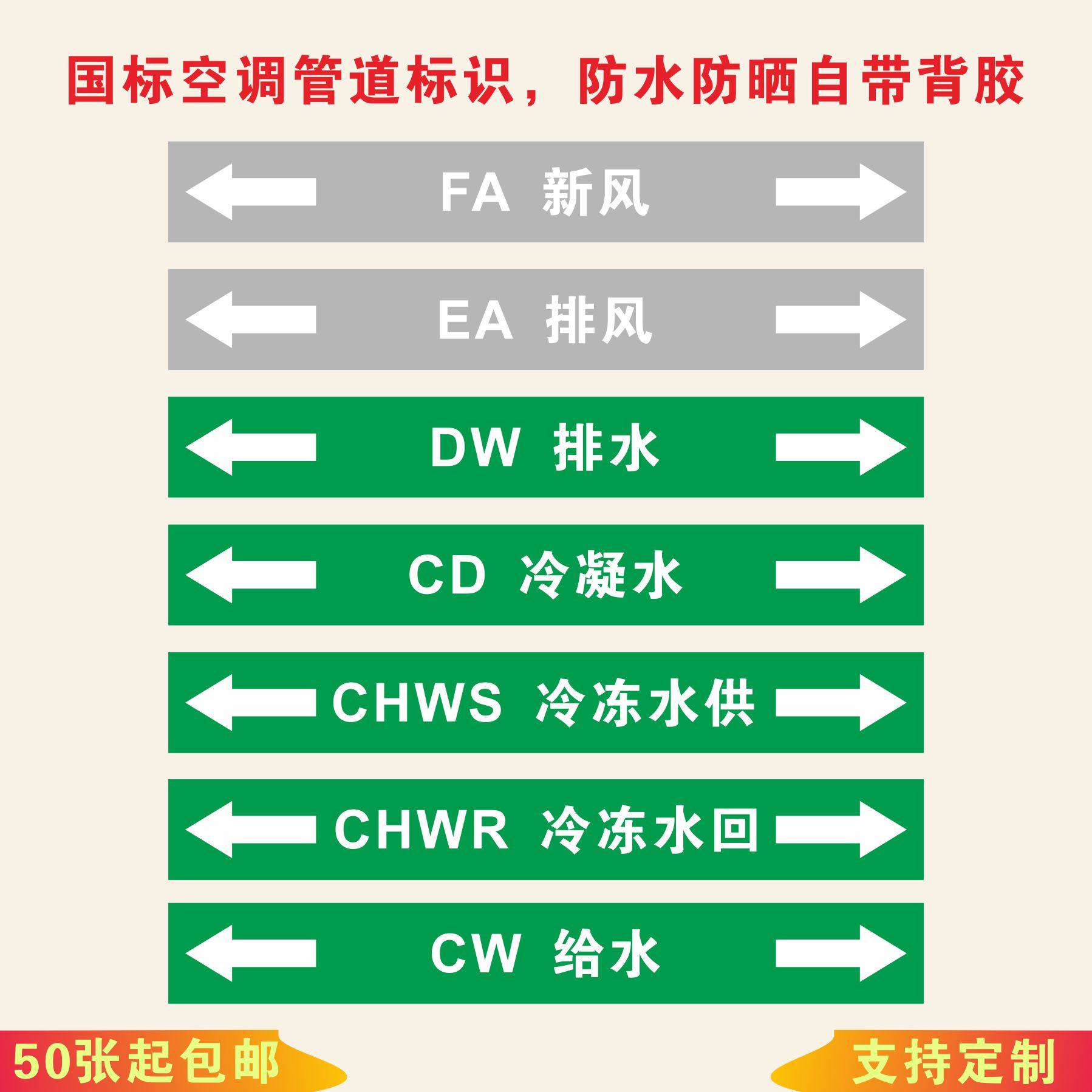 国标空调管道标贴空压机新风排风供水给水冷冻水供冷冻水回流向箭,农用物资,苗木固定器/支撑器,淘宝优惠券,粉丝福利购,淘宝优惠卷