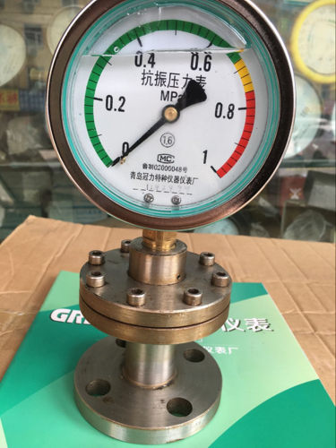 YTNP100MG工字型法兰耐震隔膜压力表青岛冠力特种仪器仪表厂
