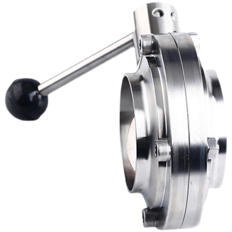 不锈钢焊接蝶阀手动卫生