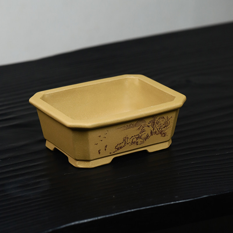 玖紫轩精品砂花盆黄段泥