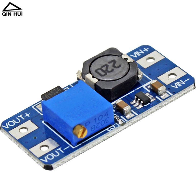 DC-DC可调升压电源模块2A升压板MT3608宽电压2-24V转5/9/12/-28V