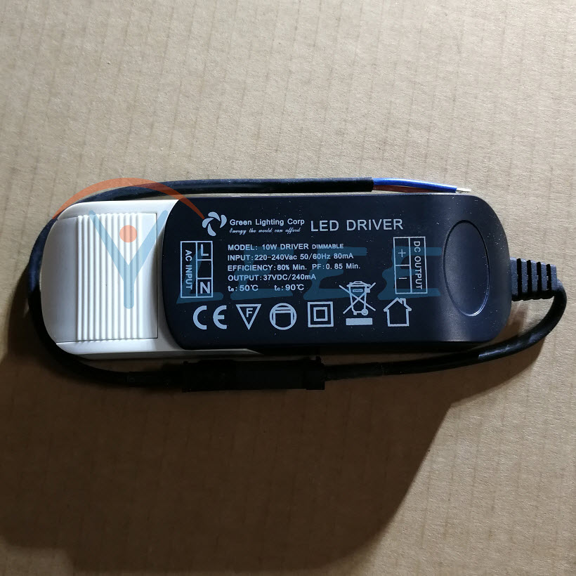 Green Lighting Corp LED 10W DRIVER DIMMABLE 37VDC/240mA