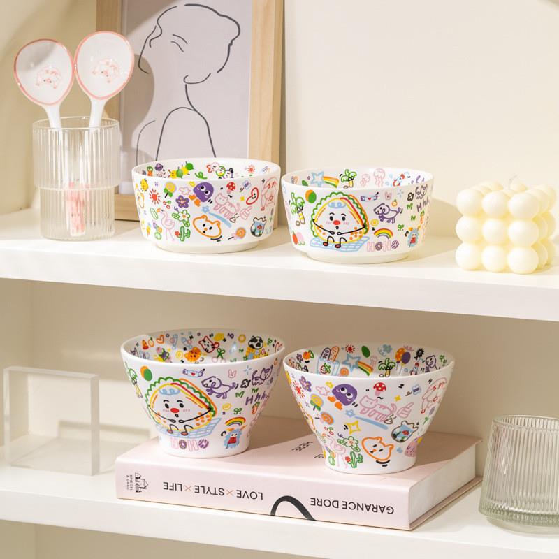 新款涂鸦碗风可爱陶瓷餐