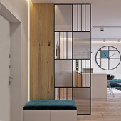 北欧不锈钢长红玻璃屏风隔断客厅入户玄关简约现代办公室铁艺隔断