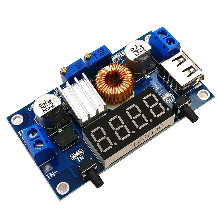带外壳5A 恒压恒流降压模块带电压电流功率显示LED驱动锂电池充电