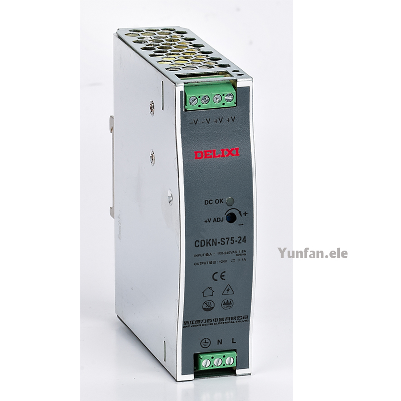 德力西CDKN-S 75 120 240 480W 窄面导轨开关电源 12 24 36 48V