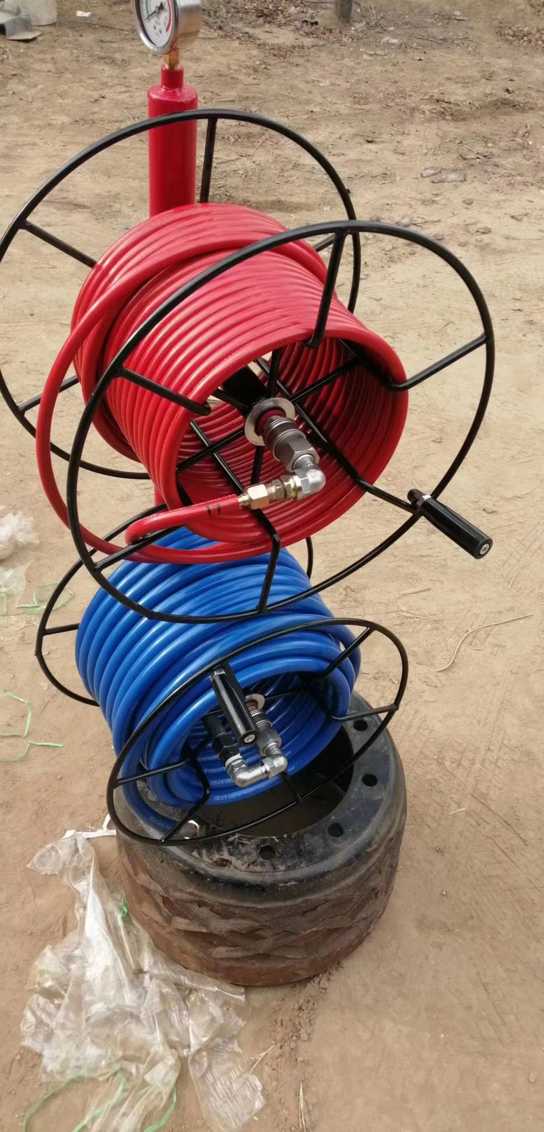 风炮盘管器气管绕线器盘管工具补胎绕线架子大风炮管卷管器汽修