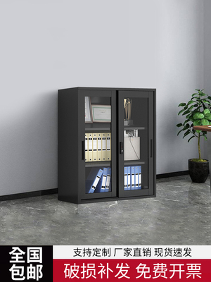 通玻矮柜横移门黑色轻奢