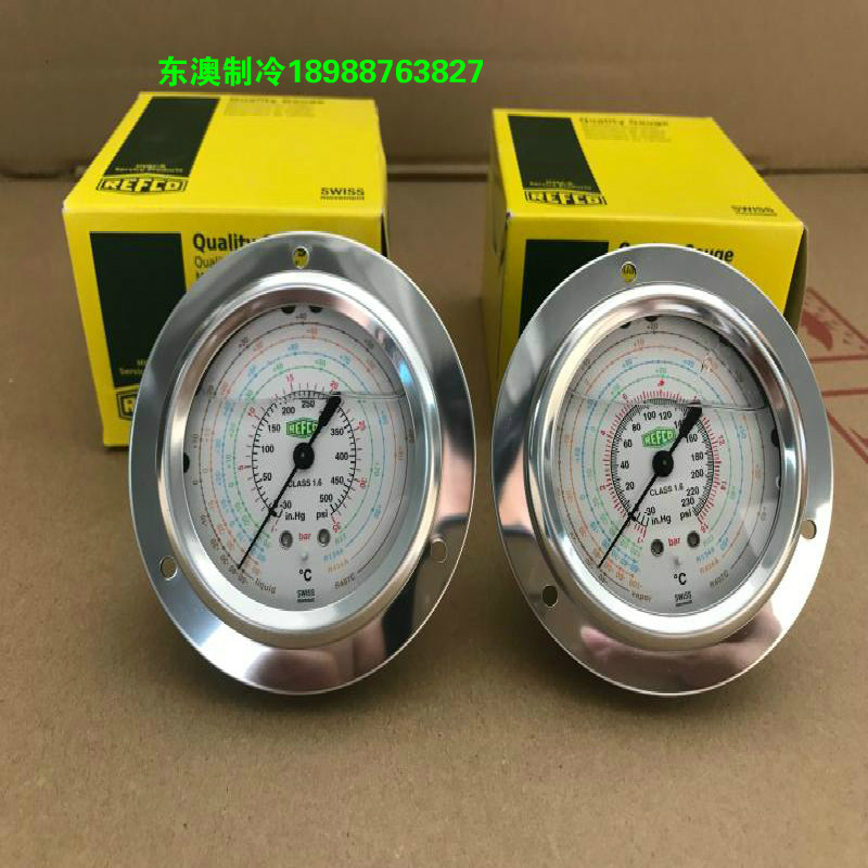 原装REFCO威科轴向压力表 R22/R134a制冷空调用高低压力表 油压表
