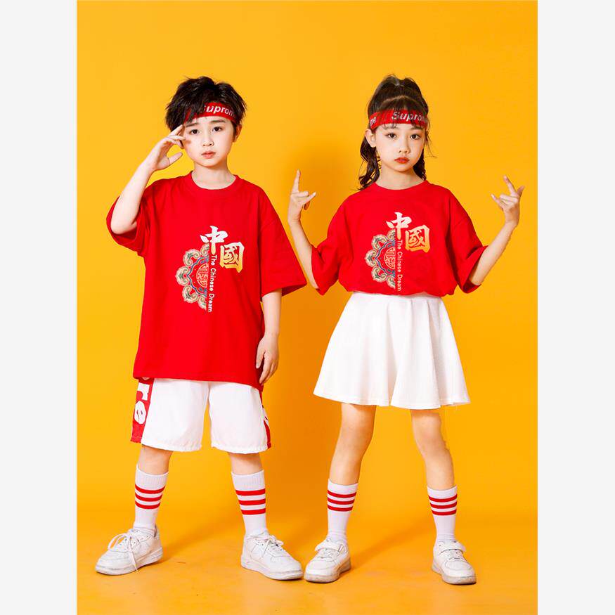 儿童啦啦队演出服中风毕业季夏运动会中小学生拉拉操表演班服