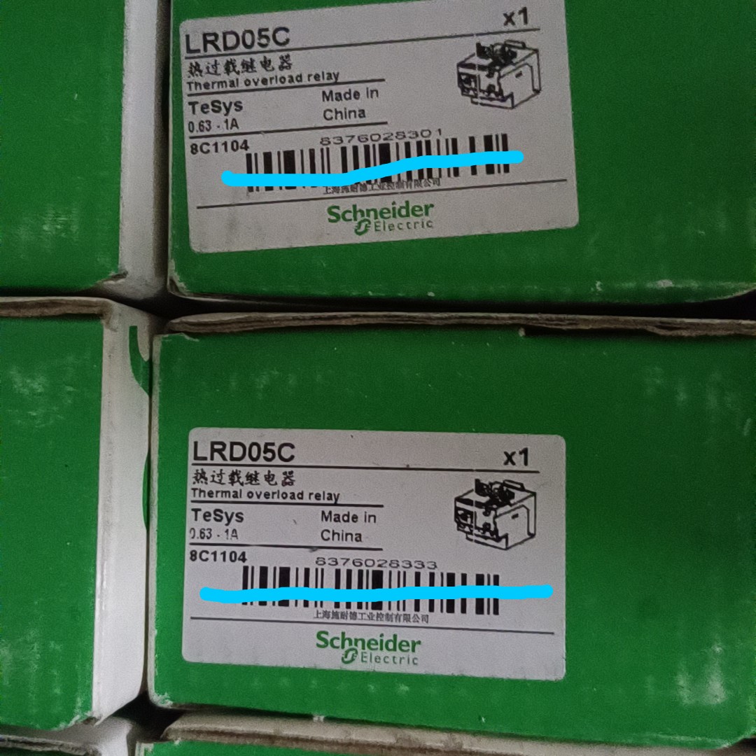 施耐德热过载继电器LRD0