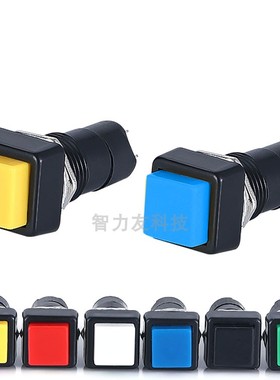 PBS-12A PBS-12B 小型方形开关 无锁自复位自锁按钮开关 开孔12MM