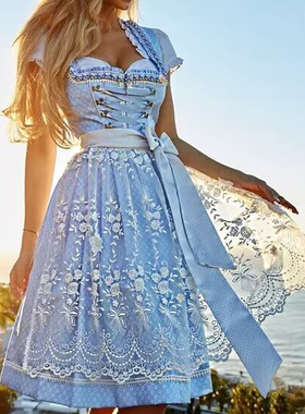 Carnival Party Bavarian Dress Oktoberfest Costume Dirndl