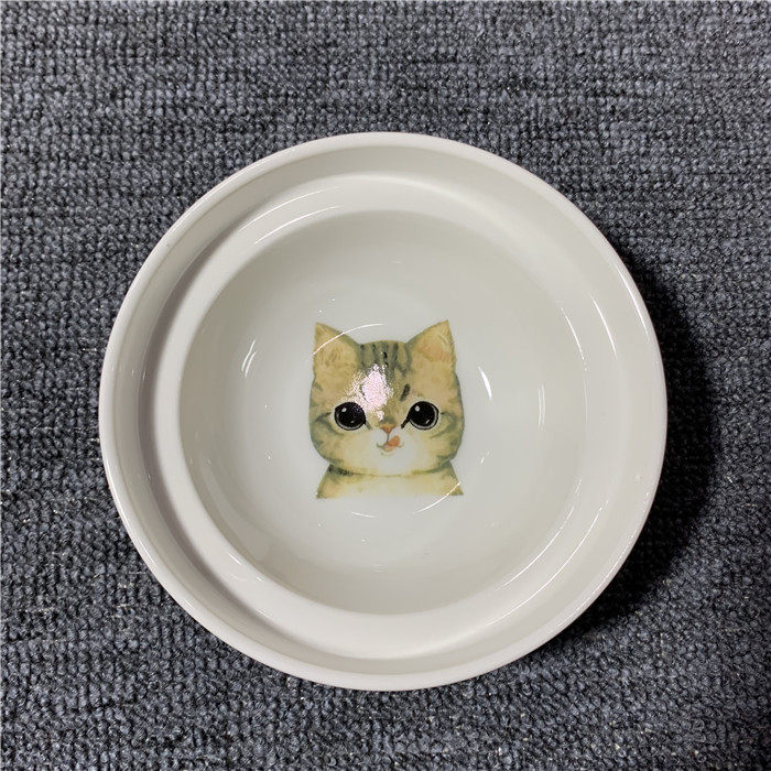 新品外单ins超可爱猫碗骨头爪子猫咪水碗陶瓷狗碗食盆宠物零食碗