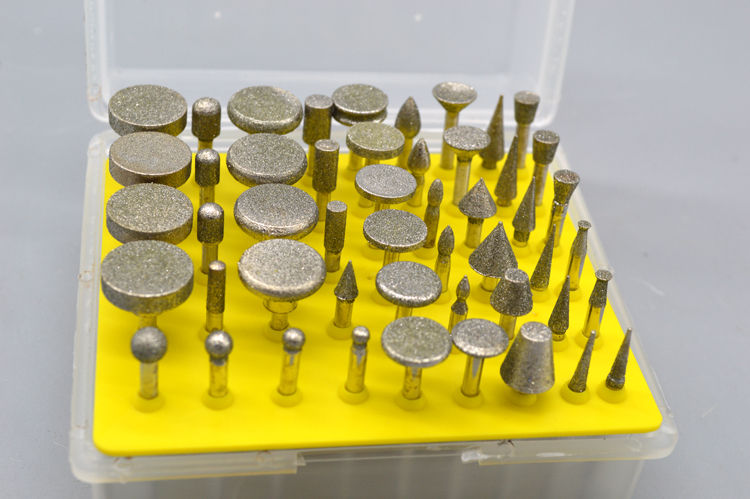 金刚石磨头套50支装合金砂玉石去皮翡翠雕刻打磨抛光雕刻机磨头针