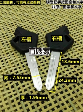 FS302  适用磁伶木 双槽 送三颗磁石 摩托车钥匙胚 方嫂家