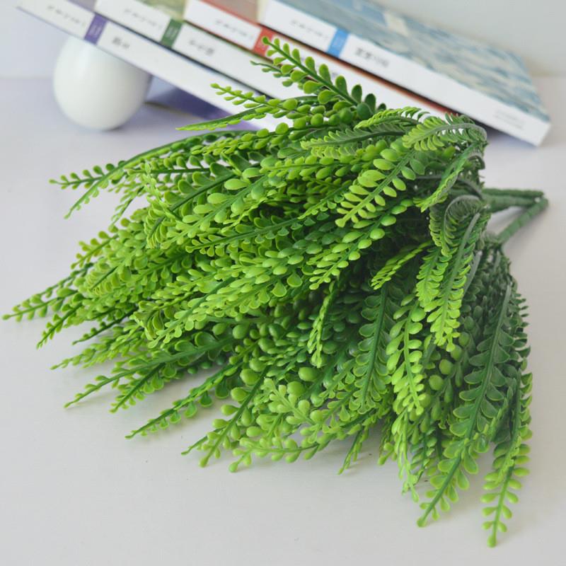 仿真孔雀尾巴塑料植物草工程植物麦穗春草绿植墙配材凤尾水草