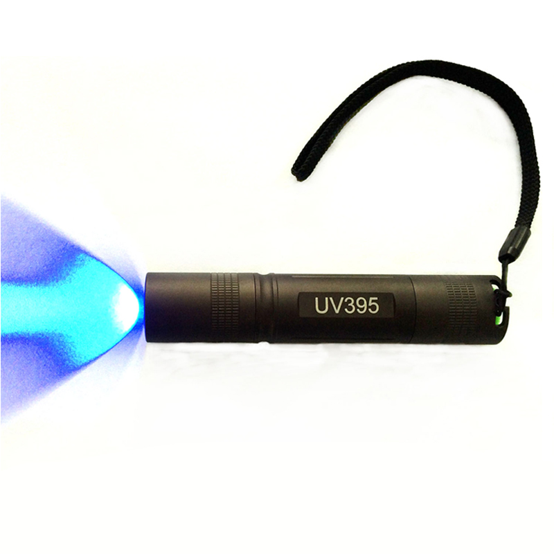 祈工大功率3W瓦395nm紫外线手电筒 LED紫光荧光灯紫光手电