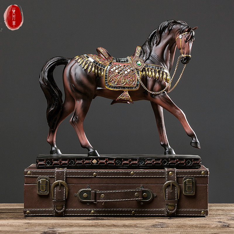复古马招财摆件到成功客