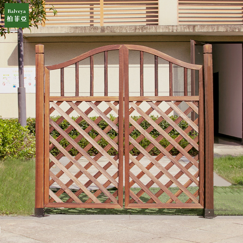 户外栅栏门围栏花园庭院网格双开门院子装饰小篱笆门实木护栏菜园