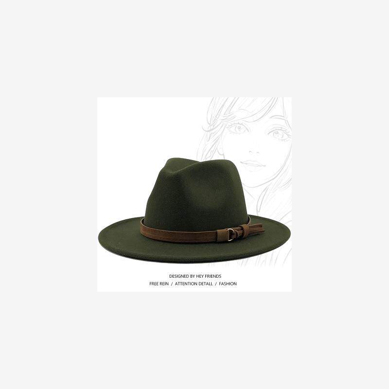 男女大沿帽英伦风爵士帽 Women Men Wool Fedora Hat Jazz Cap