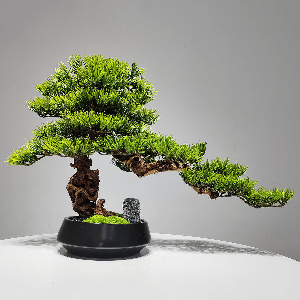 新中式创意仿真松叶崖柏树摆件酒店客厅餐桌玄关花艺绿植软装摆设