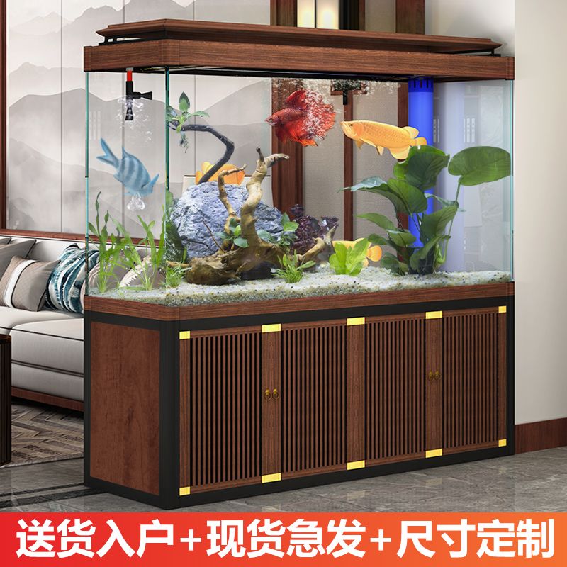 鱼缸客厅大型水族箱超白