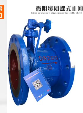 上海良工沪工精工美科阀门HH49X-16水泵防倒流微阻缓闭蝶式止回阀