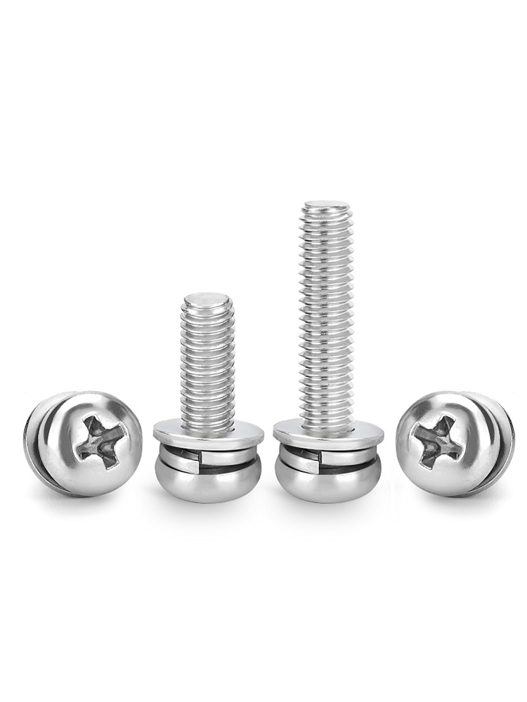 不锈钢螺丝圆头三组合钉