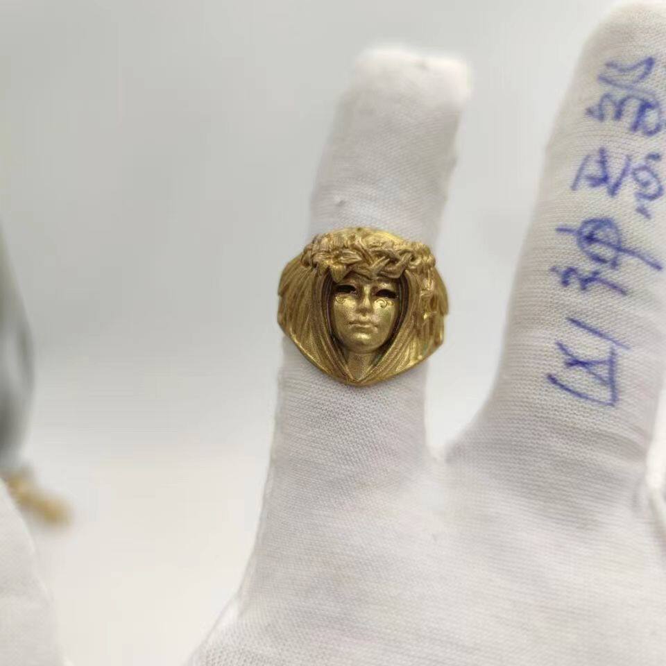 纯铜幸运女神戒指手工制作戒指男款创意个性霸气复古堤喀女神指环