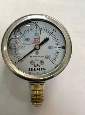 压力0-60mpa 600bar 螺纹G1/4 直径63mm 品牌leemin 径向 2.5级