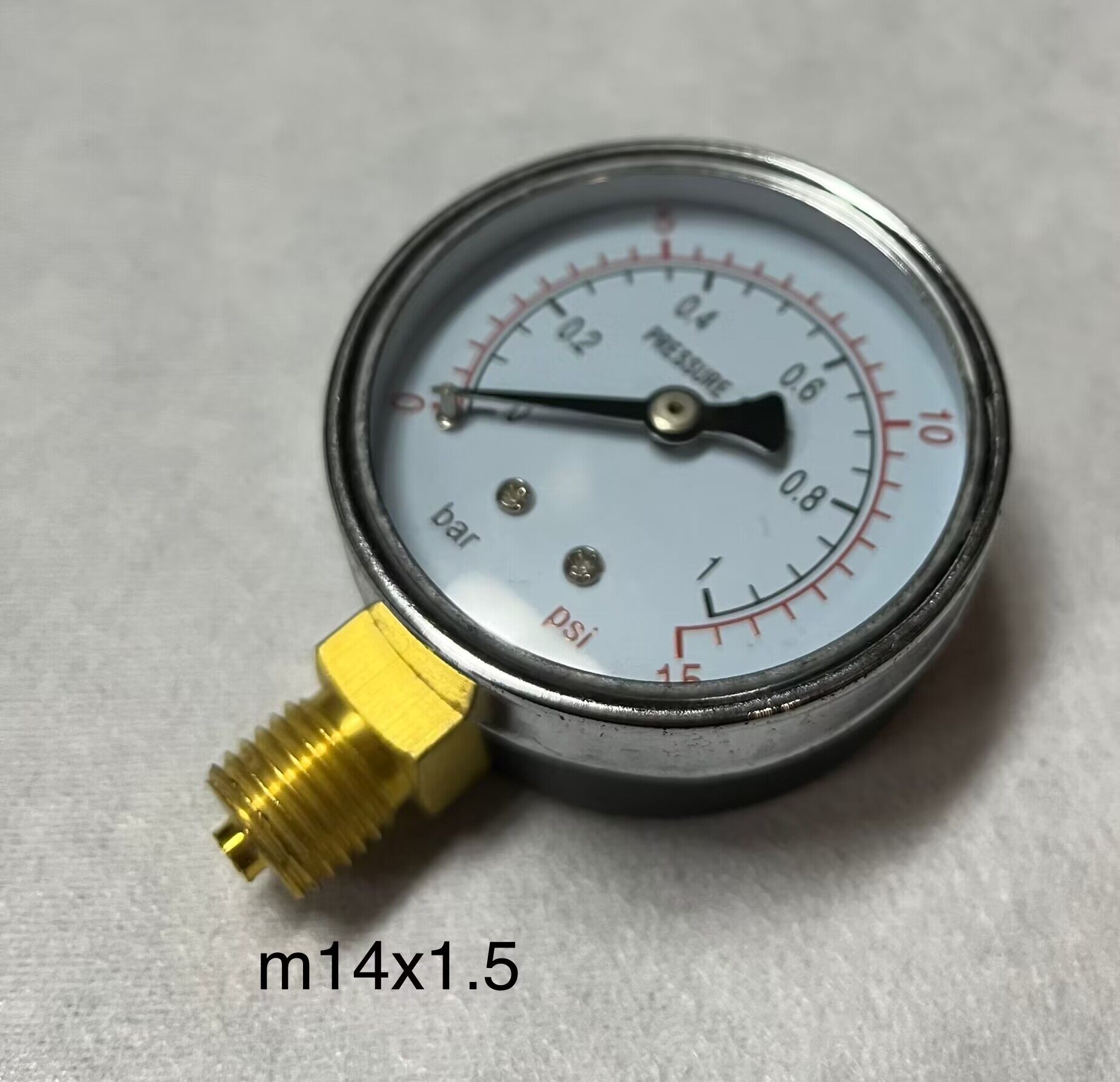 直径 60mm 压力表 压力范围 0-15psi 1bar   1bar=0.1mpa 精度2.5