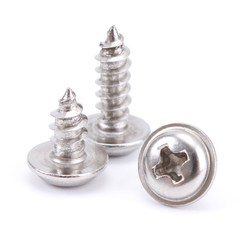 不锈钢圆头十字带垫自攻