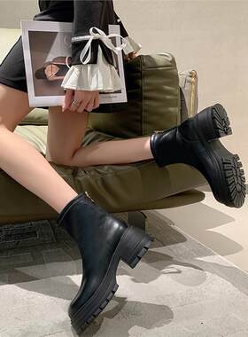 马丁靴女英伦2023新款松
